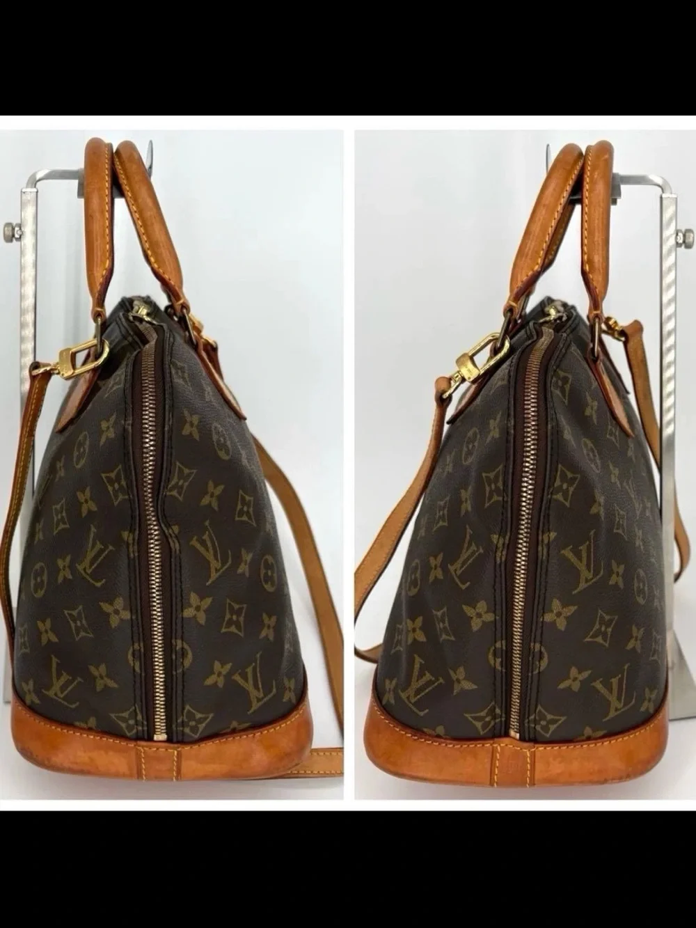 Louis Vuitton Monogram Canvas Satchel with Tan Vachetta Accents